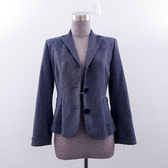 Max Studio Gray Long Sleeve Collared Button Up Blazer Jacket Size 4 - Picture 2 of 9